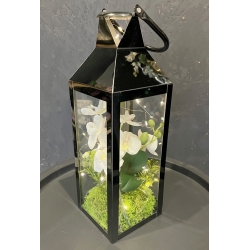 LAMPION latarenka ze storczykami i lampkami LED